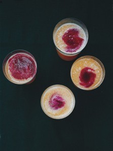 Cantaloupe agua fresca with beet swirl