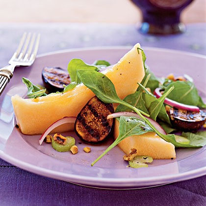 Cantaloupe and grilled fig salad
