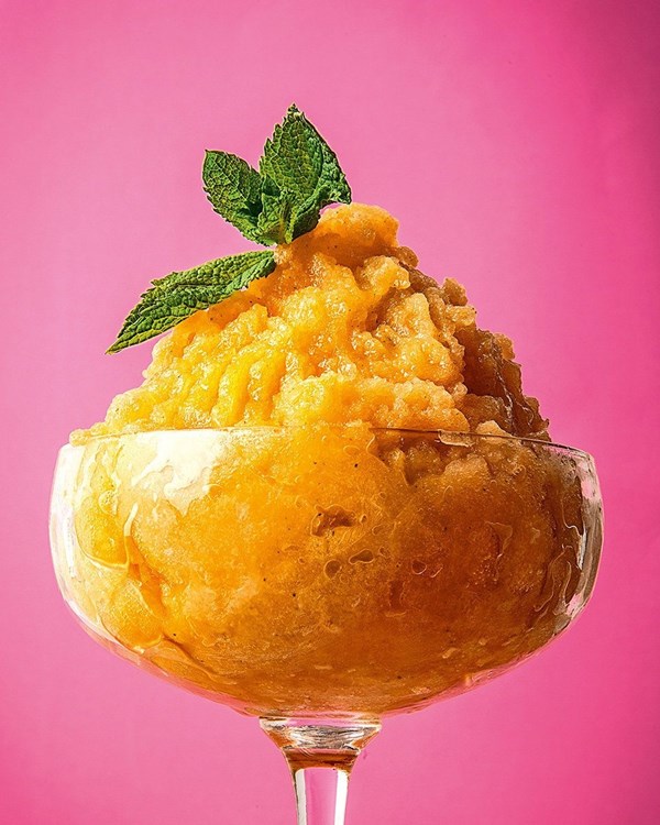 Cantaloupe and mint granita