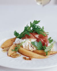 Cantaloupe and prosciutto salad with ice wine vinaigrette