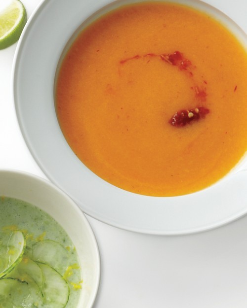 Cantaloupe, lime, and chili soup