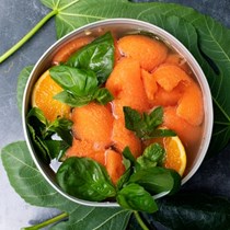 Cantaloupe with basil and mint