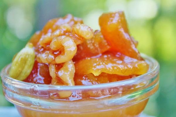 Canteloupe/muskmelon jam (Mrabbat batteekh)