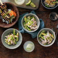 Cantonese poached chicken with smashed cucumber