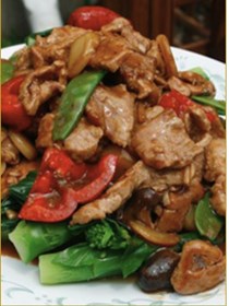 Cantonese-style stir-fried pork with Chinese broccoli