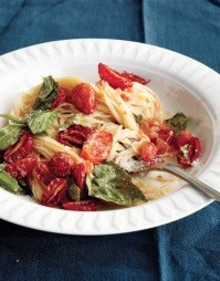 Capellini with garden tomatoes