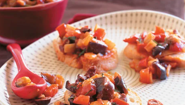 Caponata with fennel, olives, and raisins