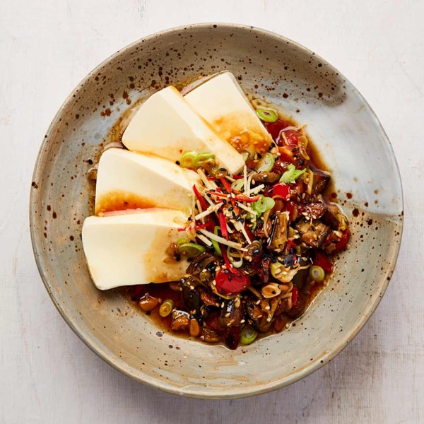 Caponata with silken tofu