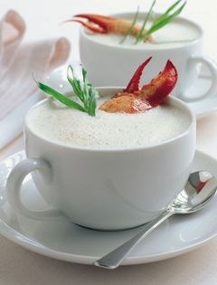 Cappuccino of Puy lentils, lobster and tarragon