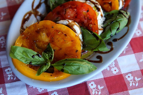 Caprese salad with burrata cheese