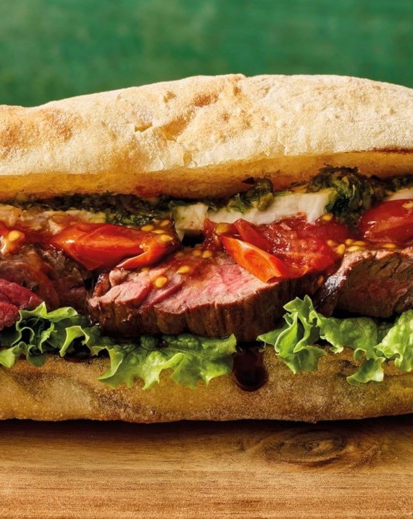 Caprese steak sandwich with Italian salsa verde