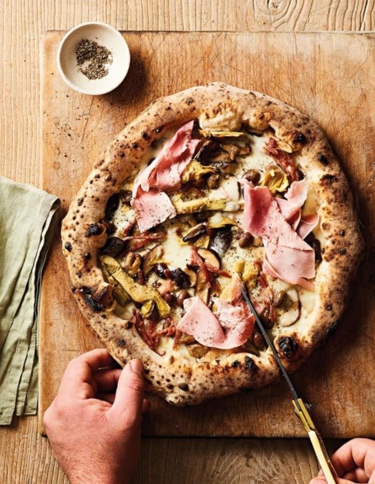 Capricciosa bianca [pizza]