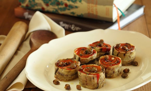 Capsicum and eggplant roulade