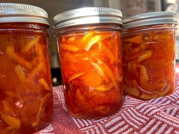 Cara Cara, blood orange, and kumquat marmalade