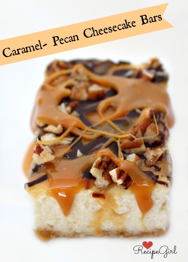 Caramel- pecan cheesecake bars
