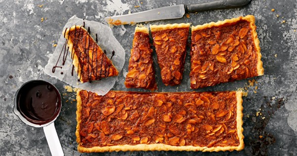 Caramel almond slice