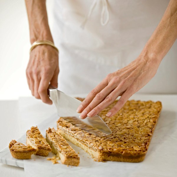 Caramel and almond slice