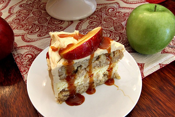 Caramel apple cheesecake cake