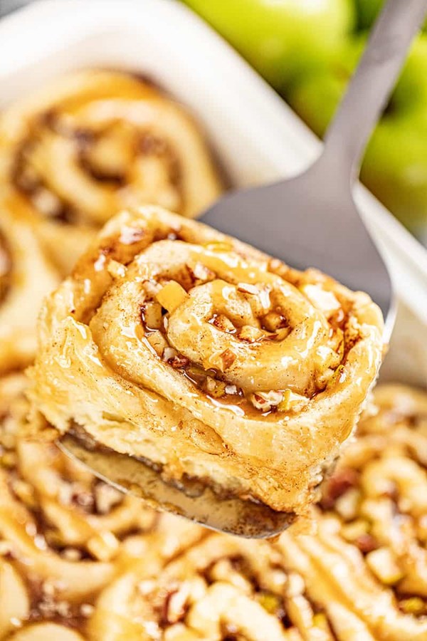 Caramel-apple cinnamon rolls