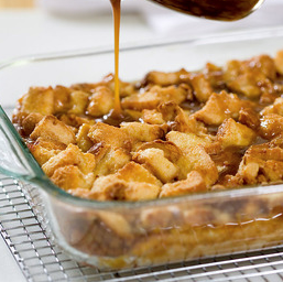 Caramel bread pudding