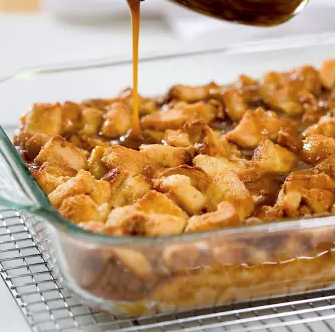 Caramel bread pudding