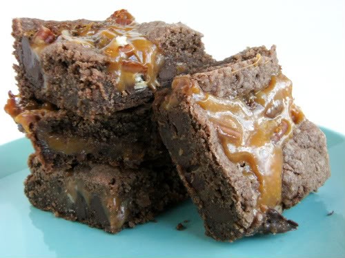 Caramel brownies, step-by-step