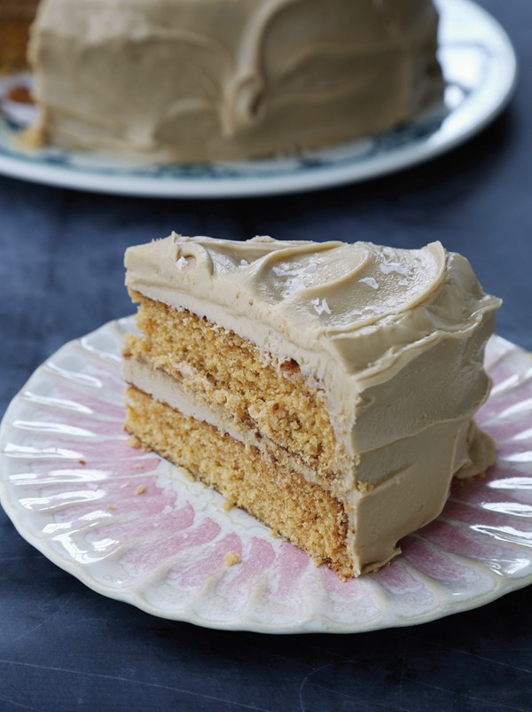 Caramel cake with salted caramel frosting
