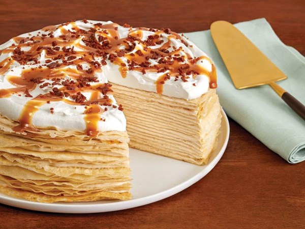 Caramel-cinnamon crepe cake