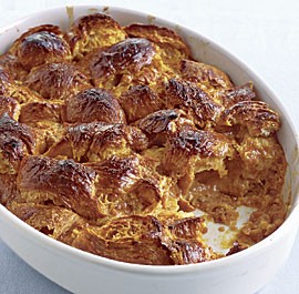 Caramel croissant pudding