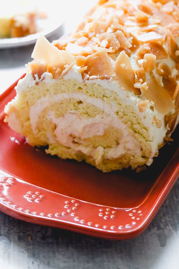 Caramel crunch Swiss roll