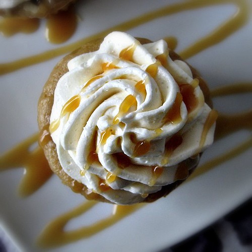 Caramel macchiato cupcakes with caramel Italian meringue buttercream and a hint of sea salt