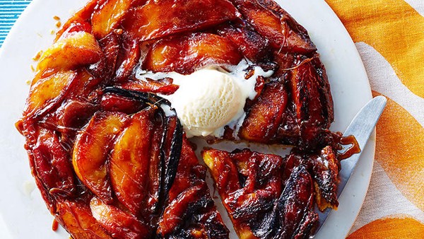 Caramel, mango & banana tart (Tarte caramélisée aux mangues et bananes)