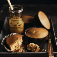 Caramel maple mud cakes with caramel fudge frosting