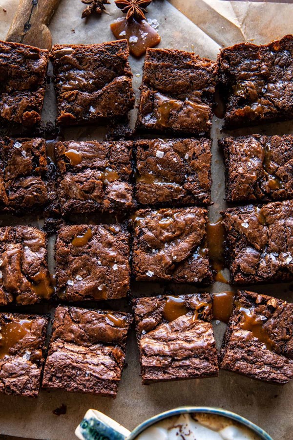 Caramel mocha and Nutella brownies