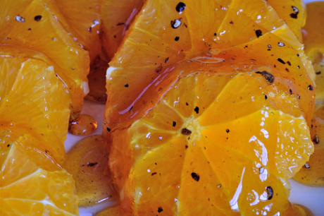 Caramel oranges with cardamom