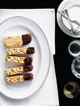 Caramel parfait with candied popcorn