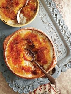 Caramel peach congee brûlée