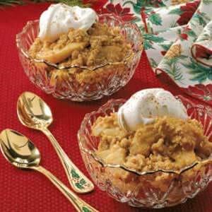 Caramel pear crumble