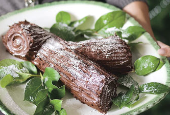 Caramel-pecan bûche de Noël