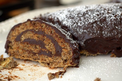 Caramel-pecan bûche de Noël