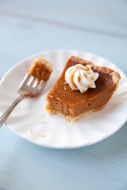 Caramel spiked pumpkin pie