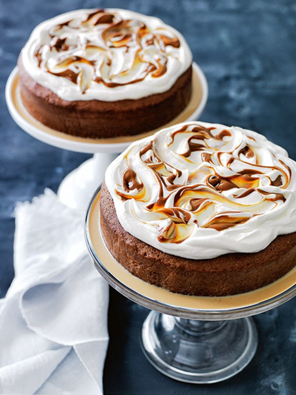 Caramel three-milk cake