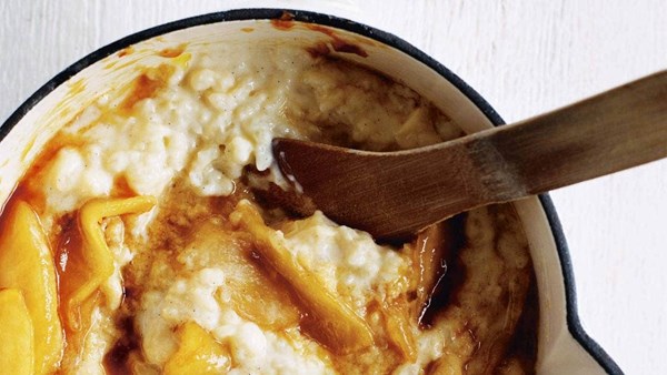 Caramelised apple and rice pudding