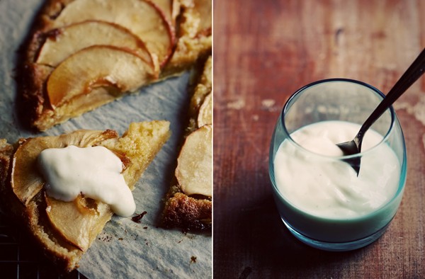 Caramelised apple, honey and frangipane tart