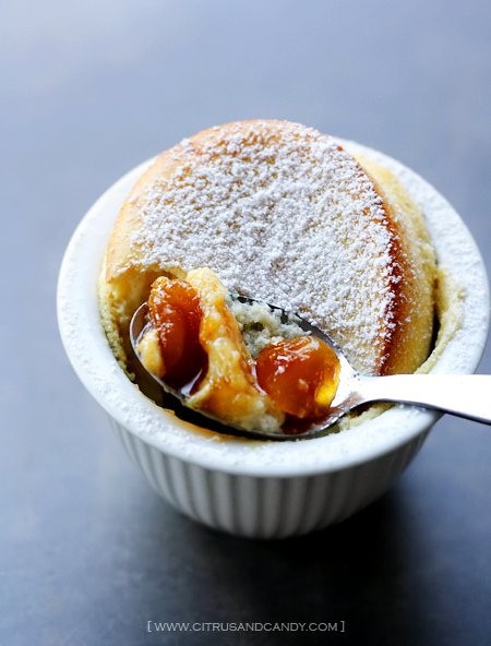 Caramelised apple soufflés