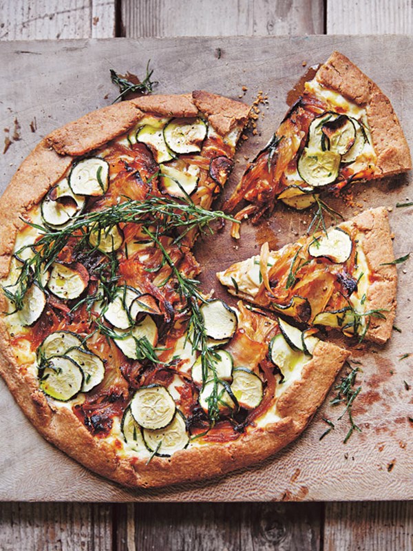 Caramelised fennel, zucchini and ricotta tart