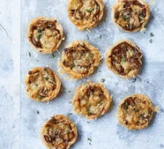 Caramelised mushroom tartlets