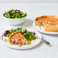 Caramelised onion and cheddar quiche