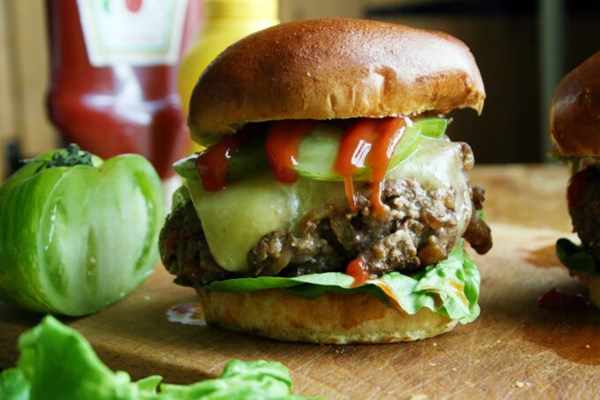 Caramelised onion burgers