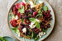  Caramelised onion, feta & beetroot couscous